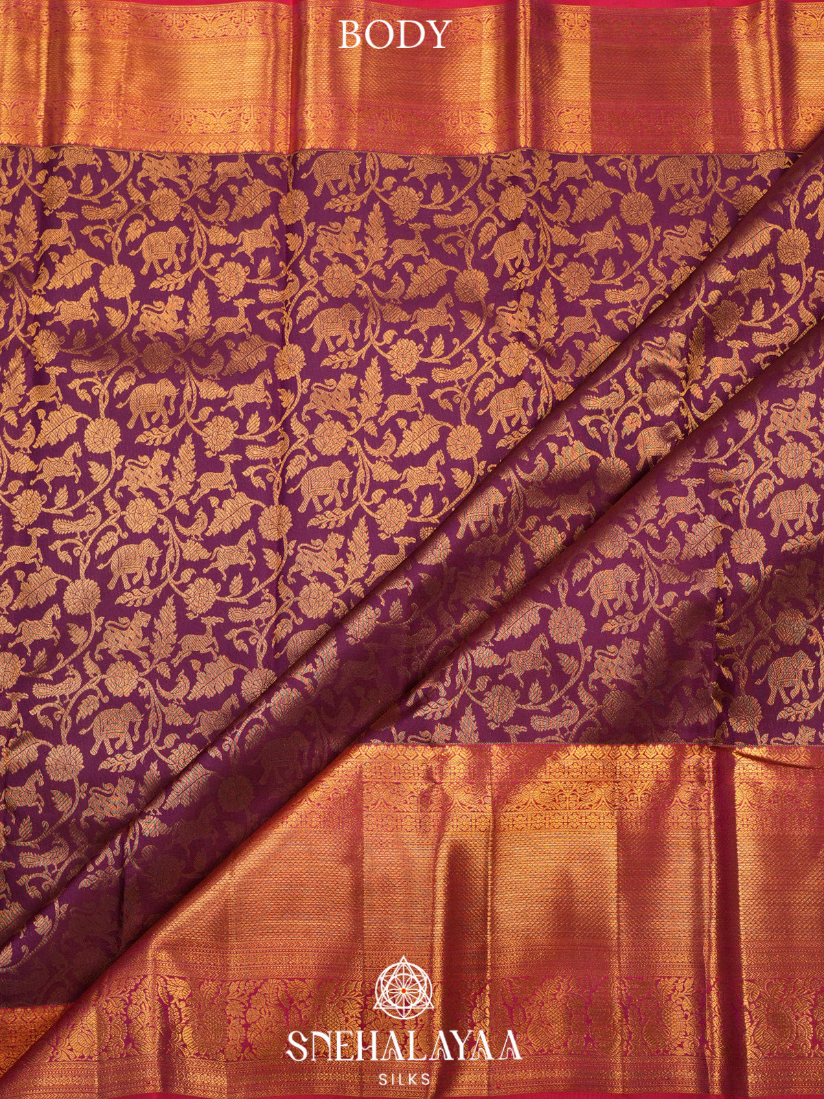 Wine Kanjivaram Silk Saree