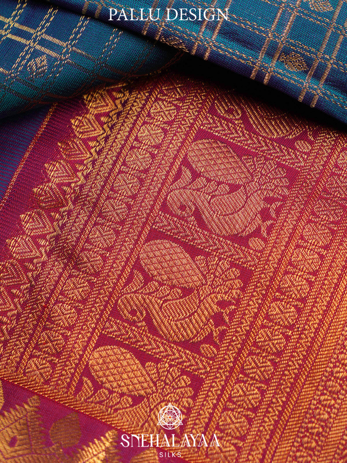 Peacock Blue Kanjivaram Silk Saree
