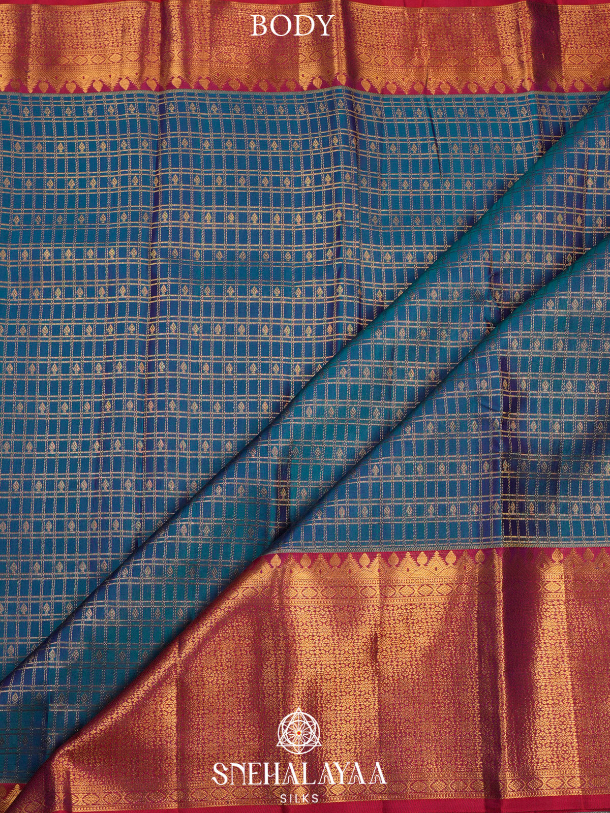 Peacock Blue Kanjivaram Silk Saree
