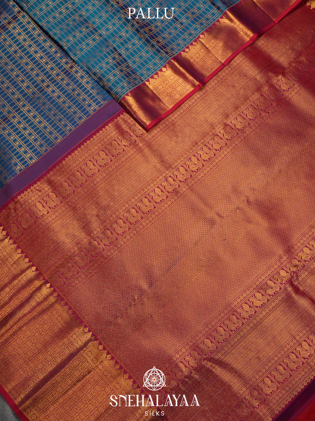 Peacock Blue Kanjivaram Silk Saree