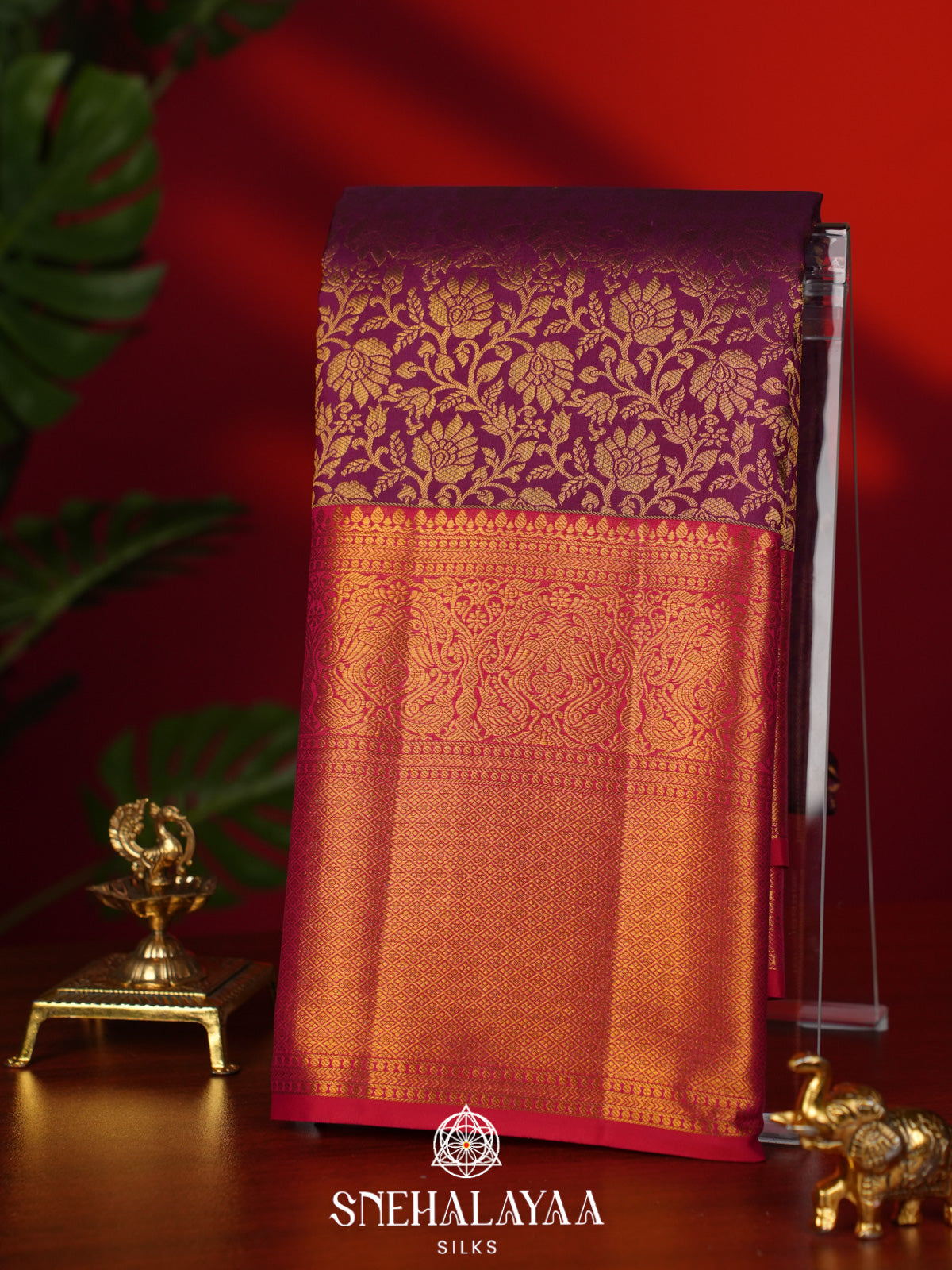Maroon Kanjivaram Silk Saree