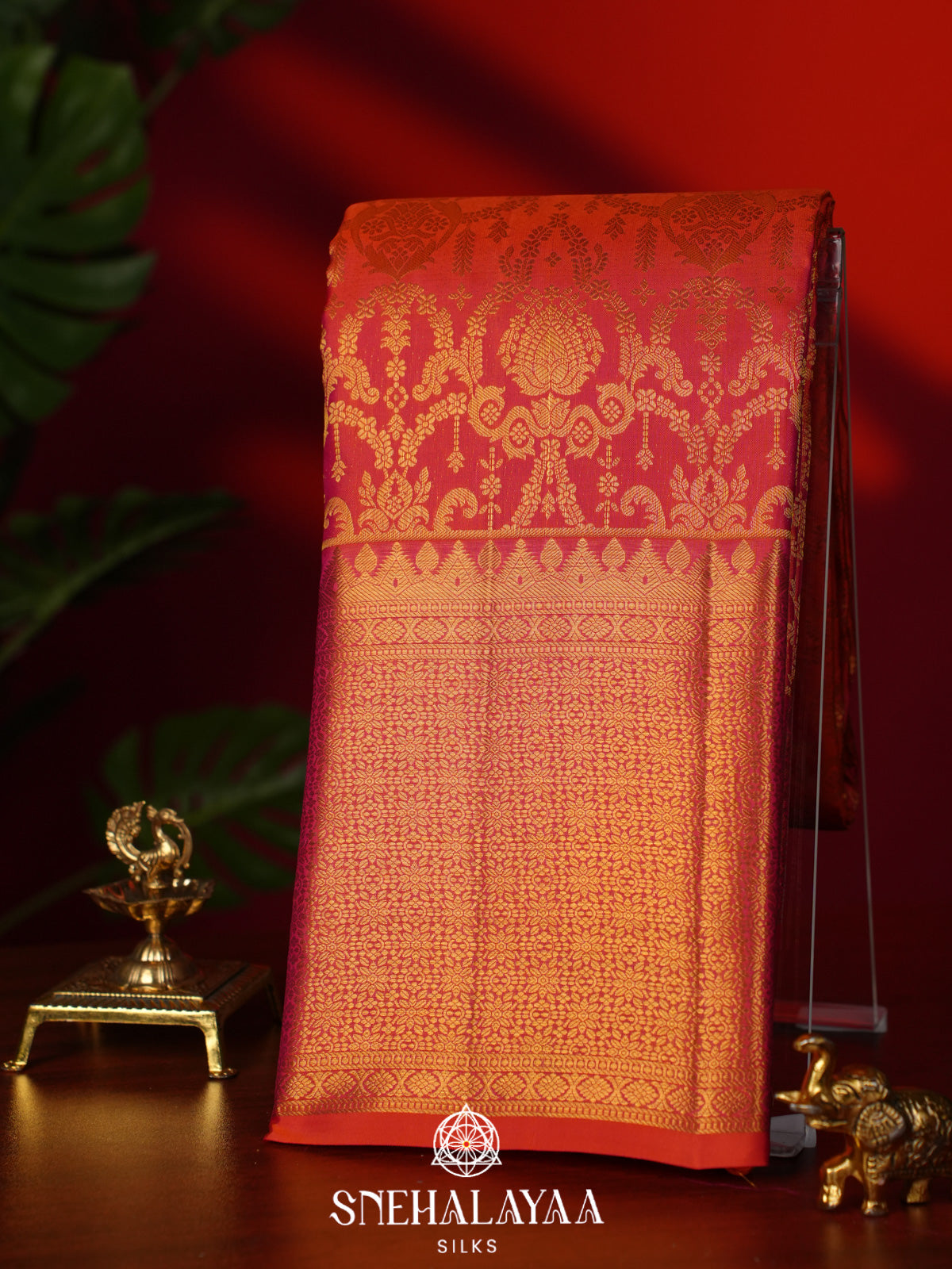 Orange Kanjivaram Silk Saree