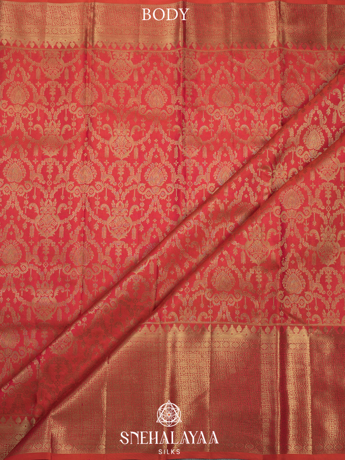 Orange Kanjivaram Silk Saree