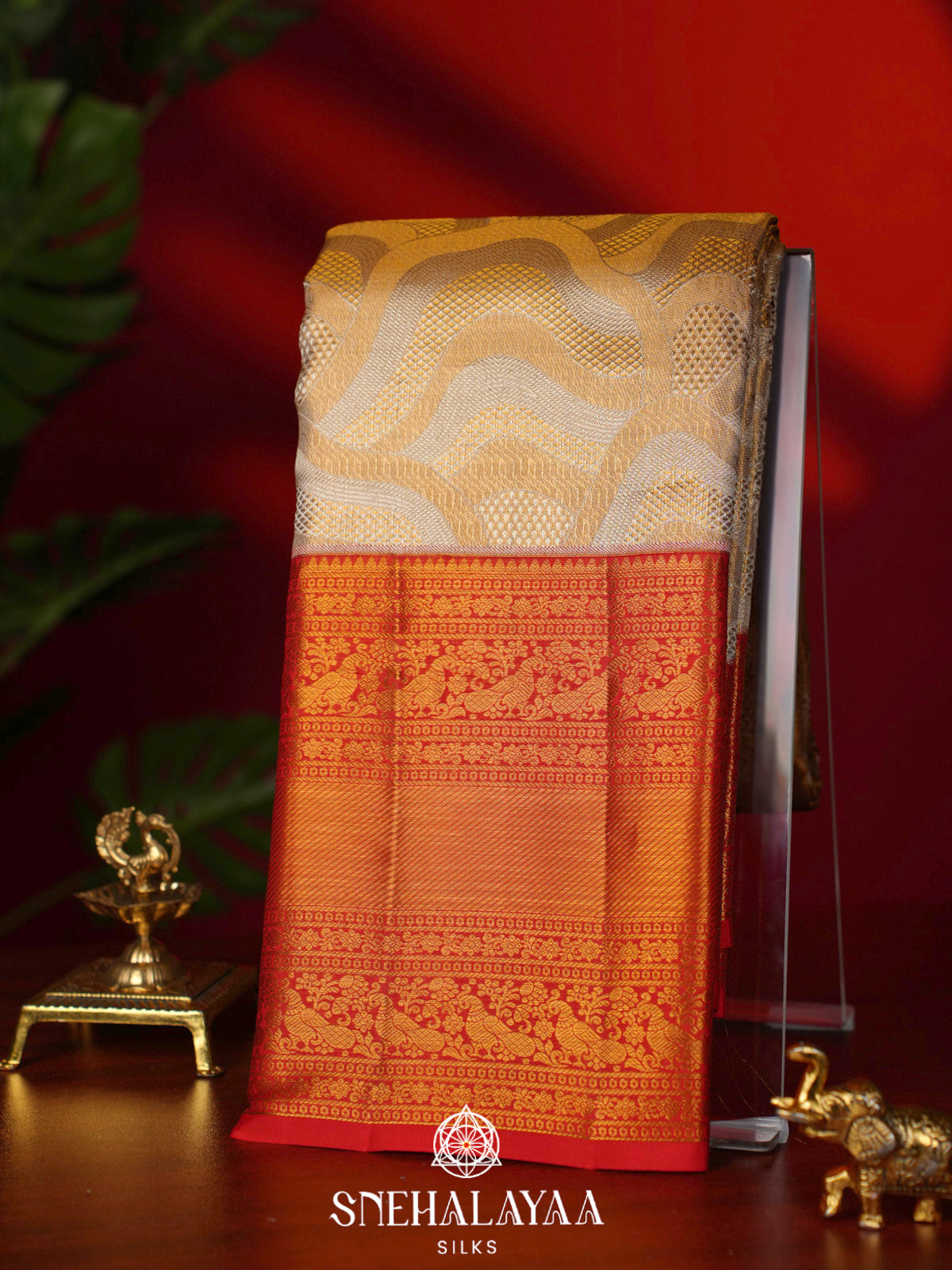 Gold Kanjivaram Silk Saree