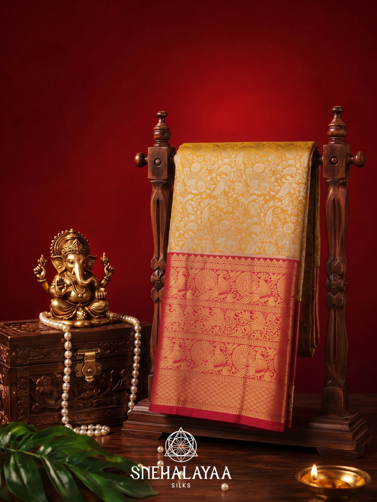 Yellow Kanjivaram Silk Saree