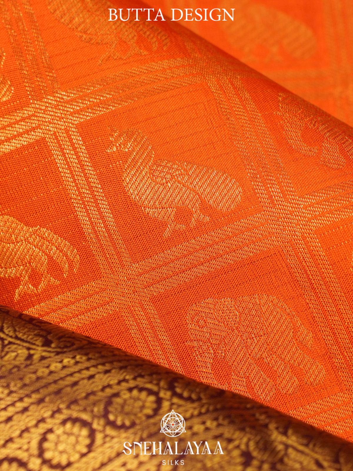 Rust Orange Kanjivaram Silk Saree