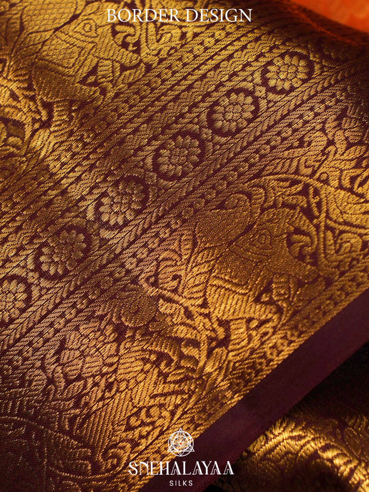 Rust Orange Kanjivaram Silk Saree