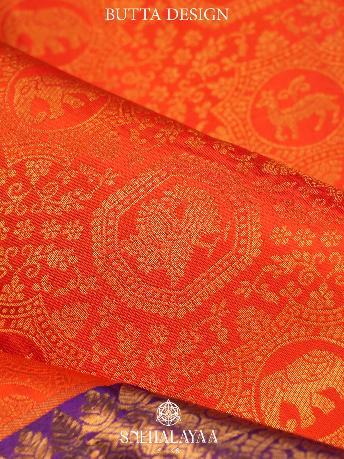 Rust Orange Kanjivaram Silk Saree