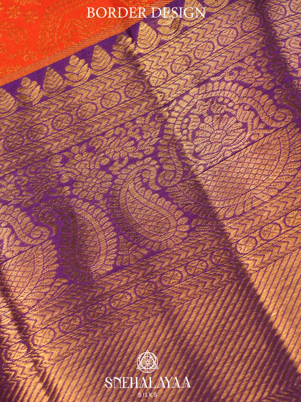 Rust Orange Kanjivaram Silk Saree