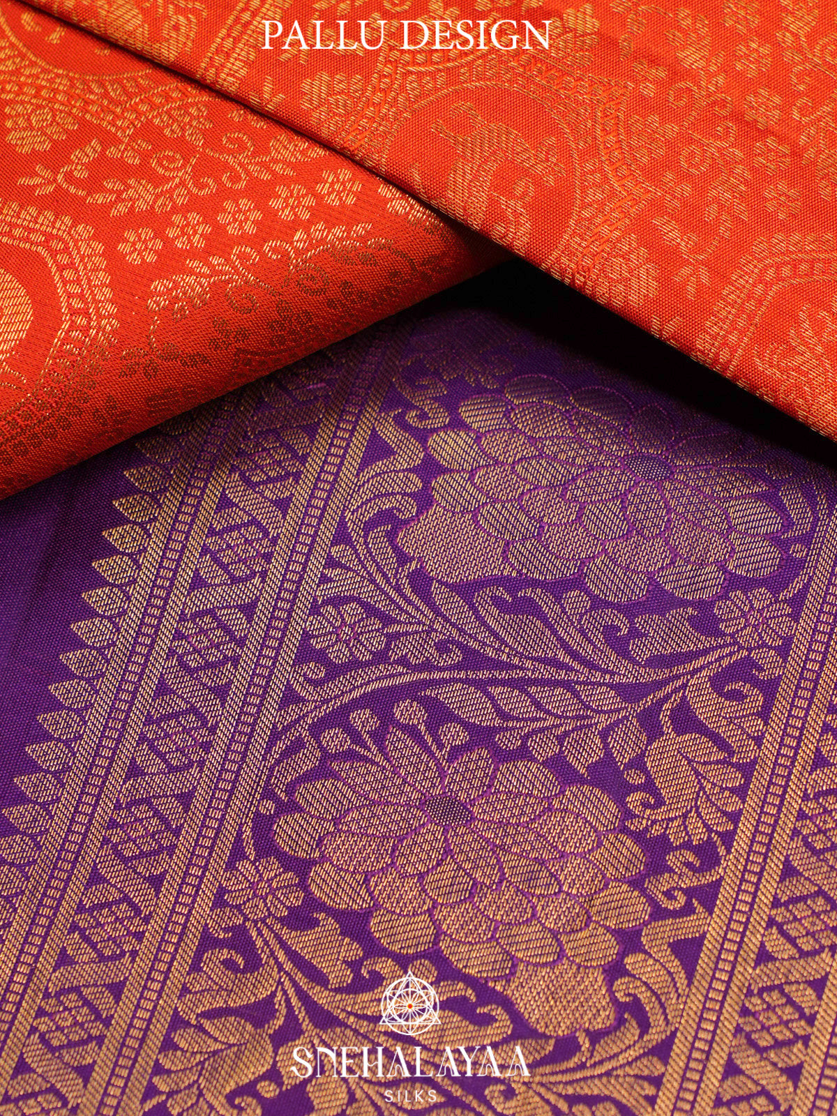 Rust Orange Kanjivaram Silk Saree
