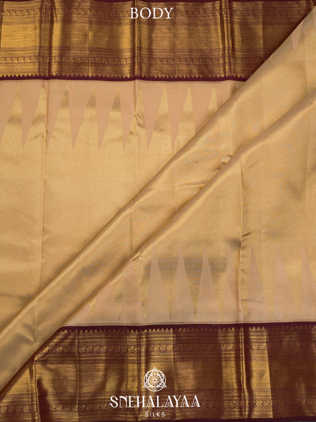 Golden Kanjivaram Silk Saree