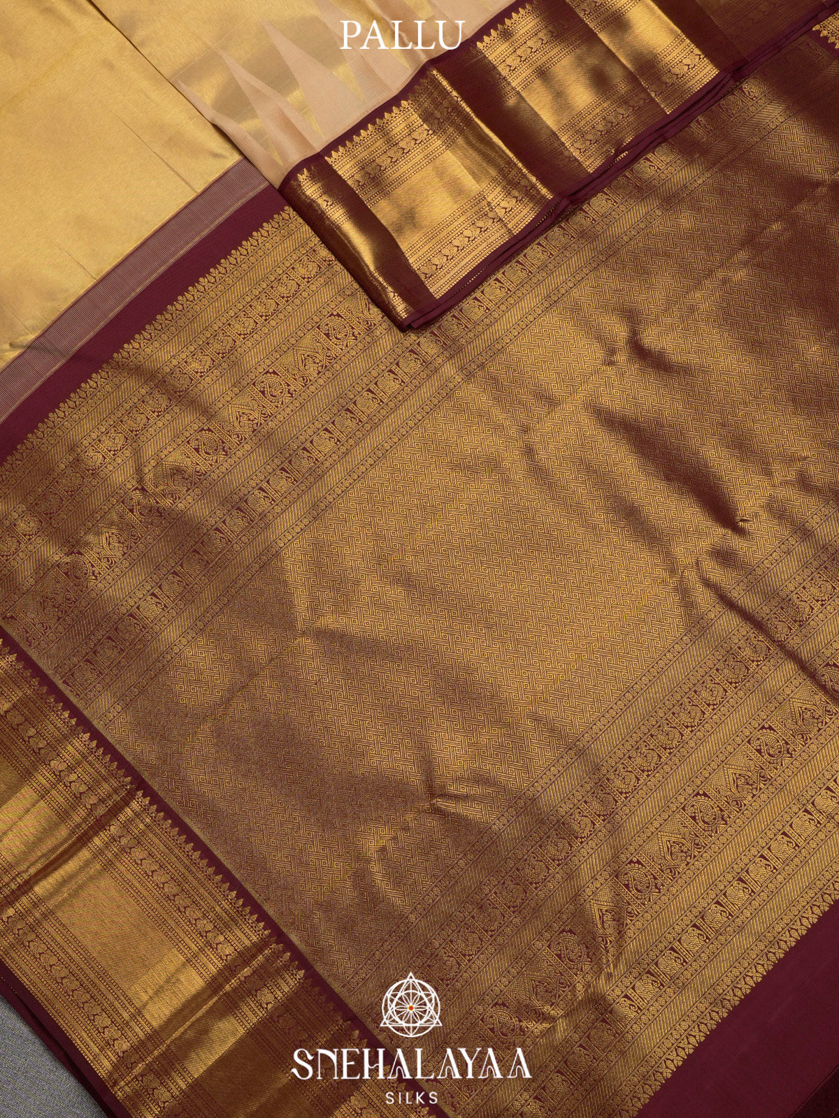 Golden Kanjivaram Silk Saree