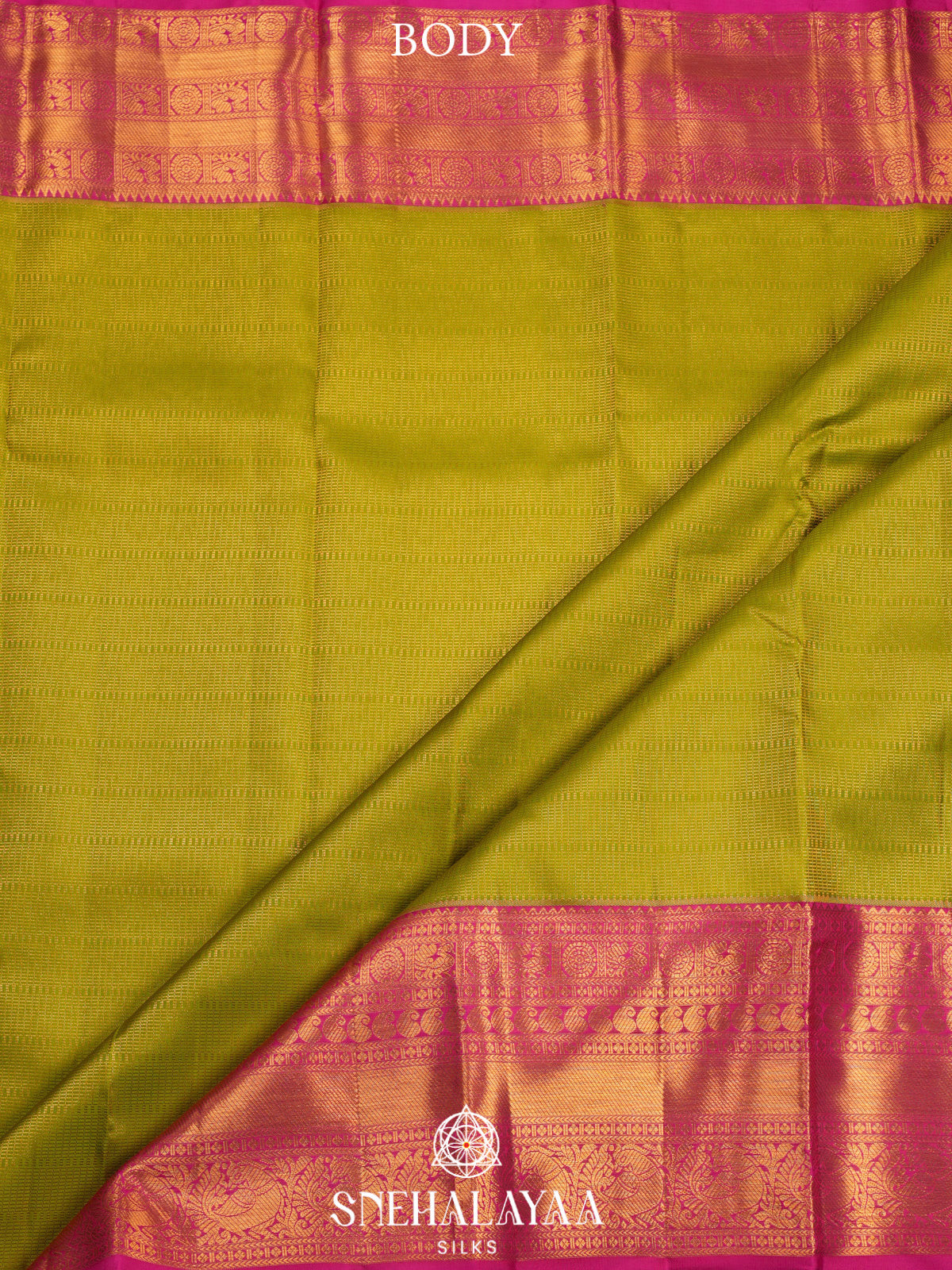 Chartreuse Green Kanjivaram Silk Saree