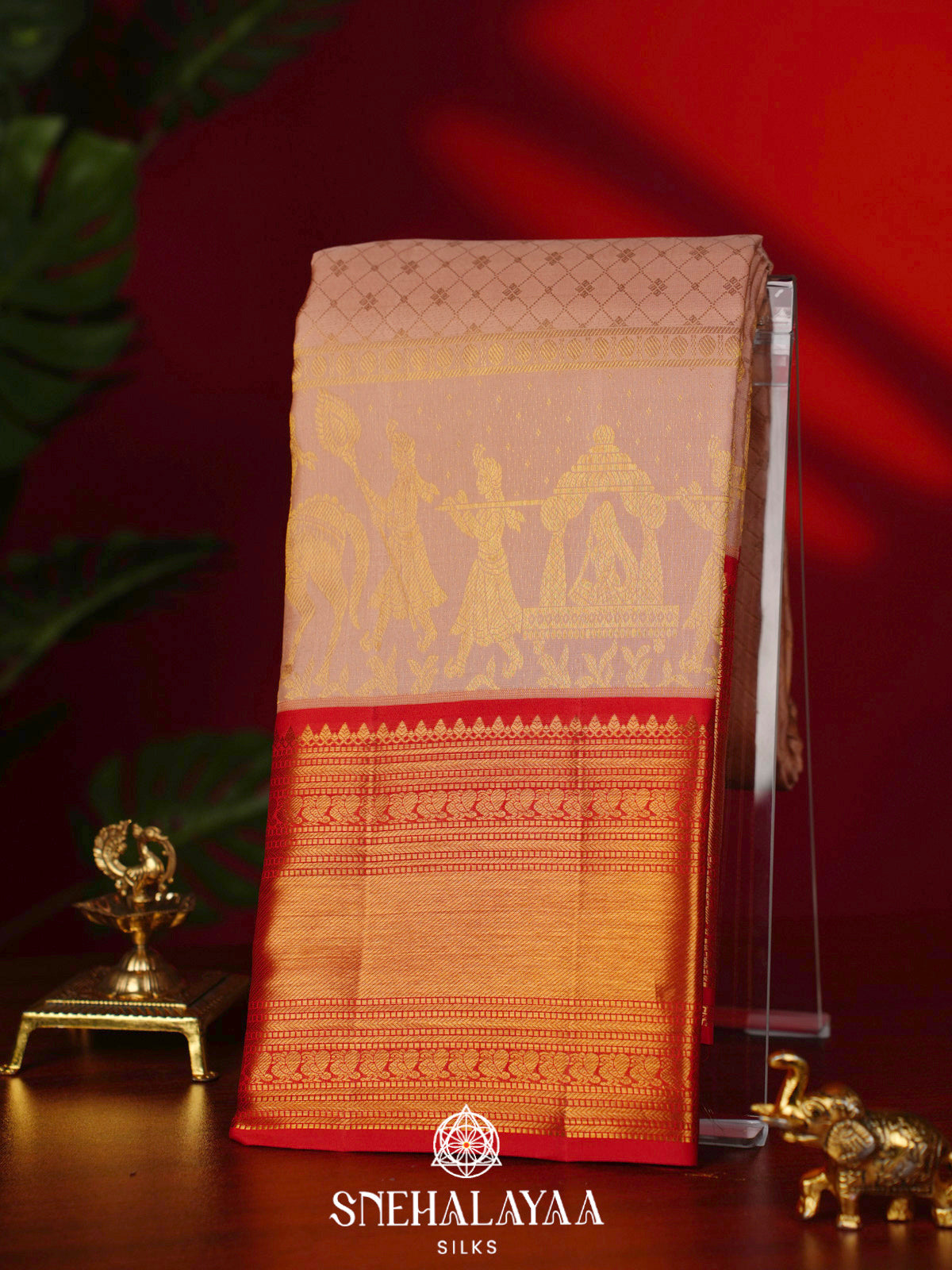 Pale Pink Kanjivaram Silk Saree