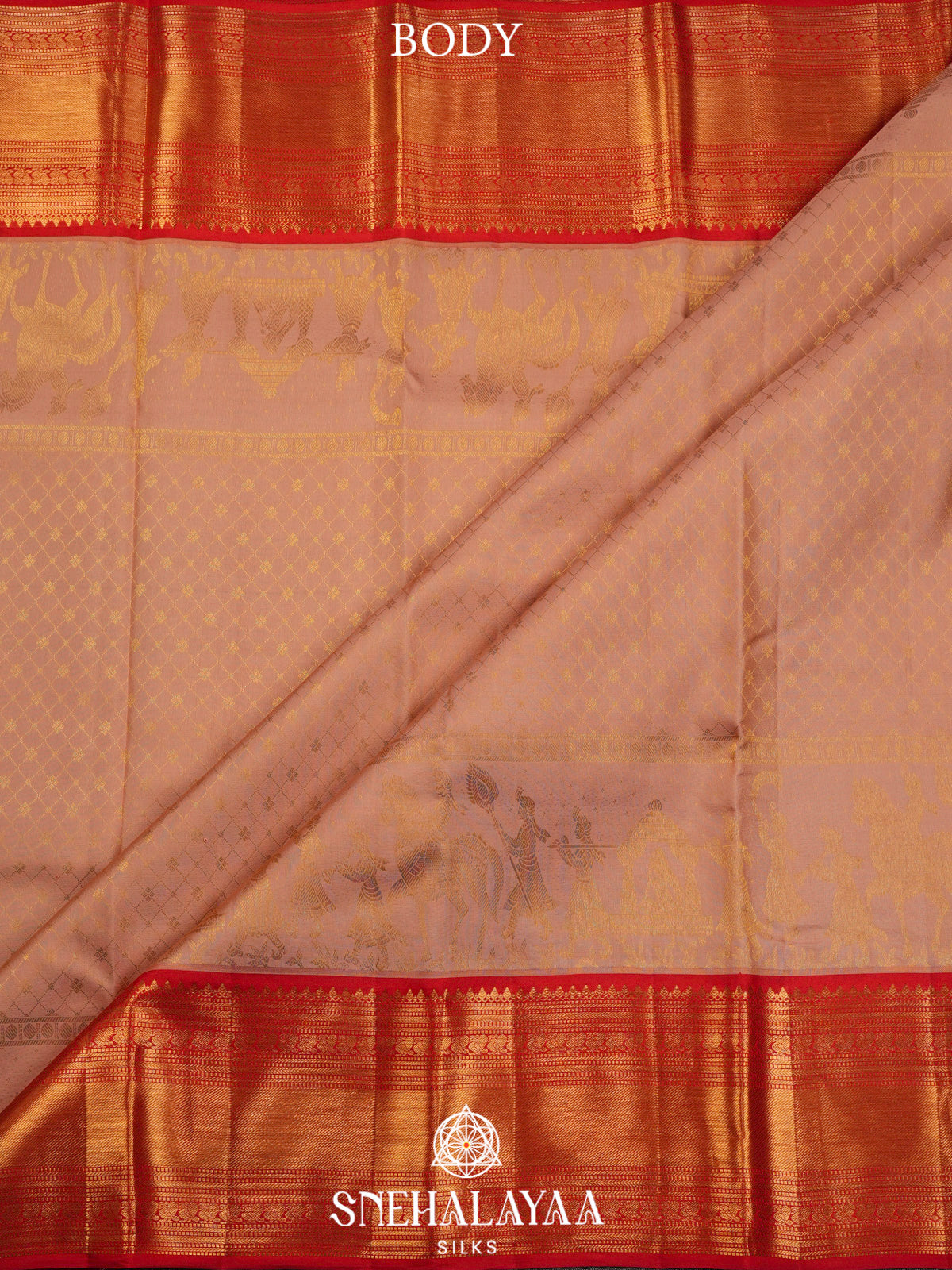 Pale Pink Kanjivaram Silk Saree