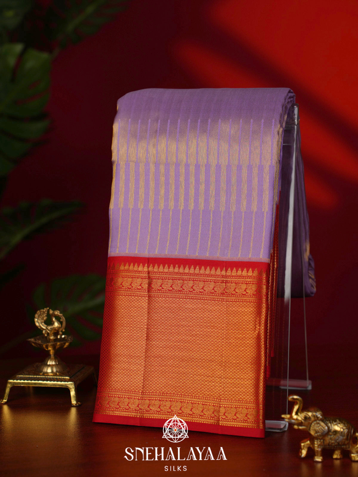 Lilac Kanjivaram Silk Saree