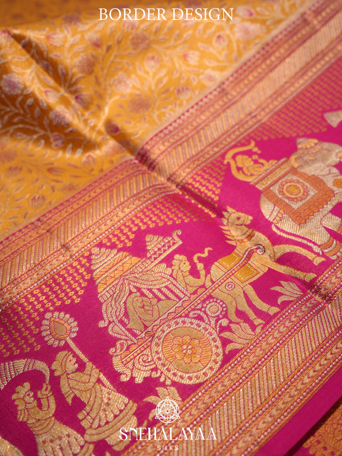 Golden Yellow Kanjivaram Silk Saree