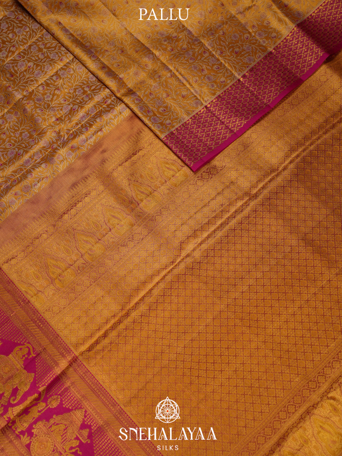 Golden Yellow Kanjivaram Silk Saree