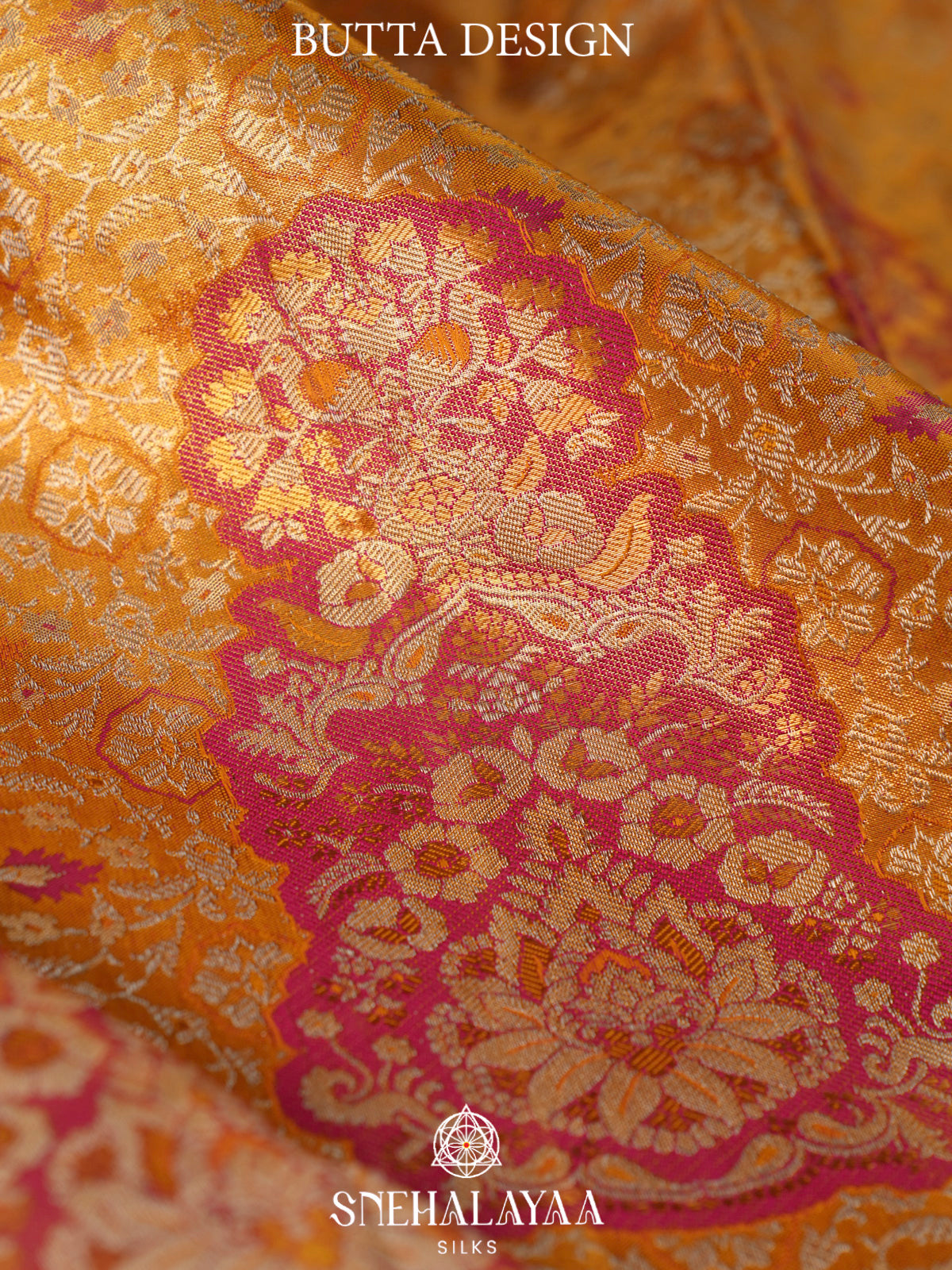 Golden Yellow Kanjivaram Silk Saree
