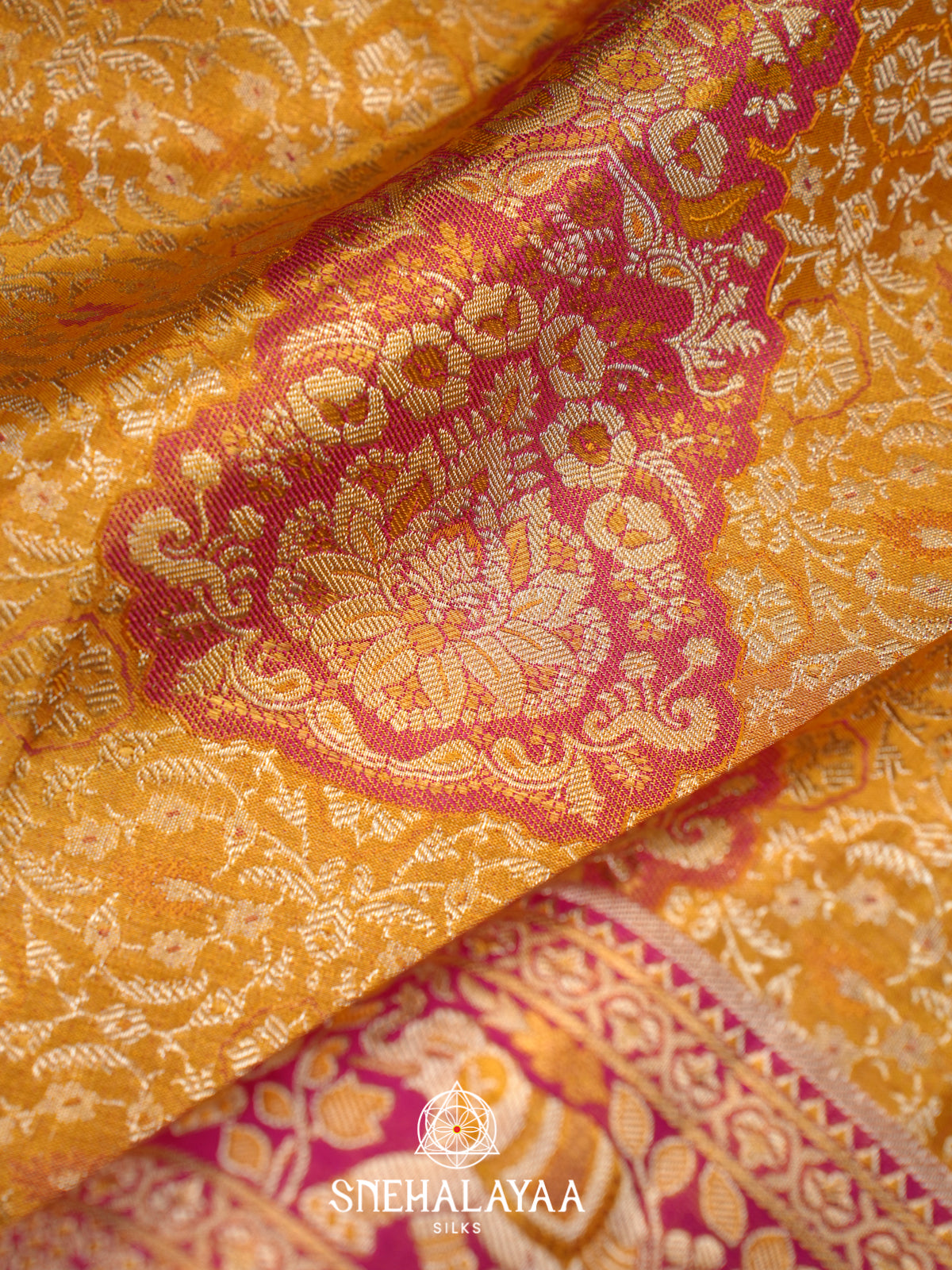 Golden Yellow Kanjivaram Silk Saree