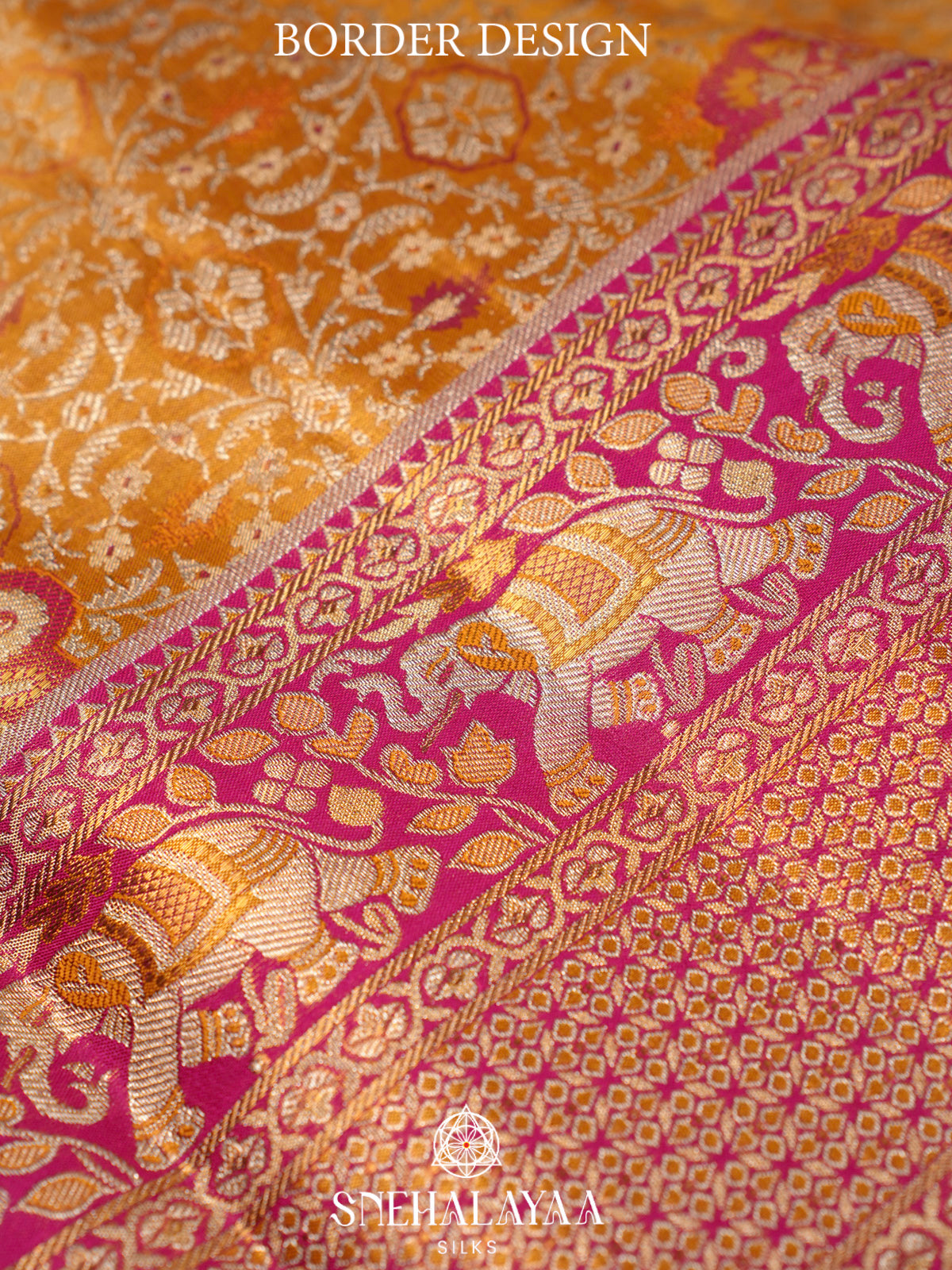 Golden Yellow Kanjivaram Silk Saree