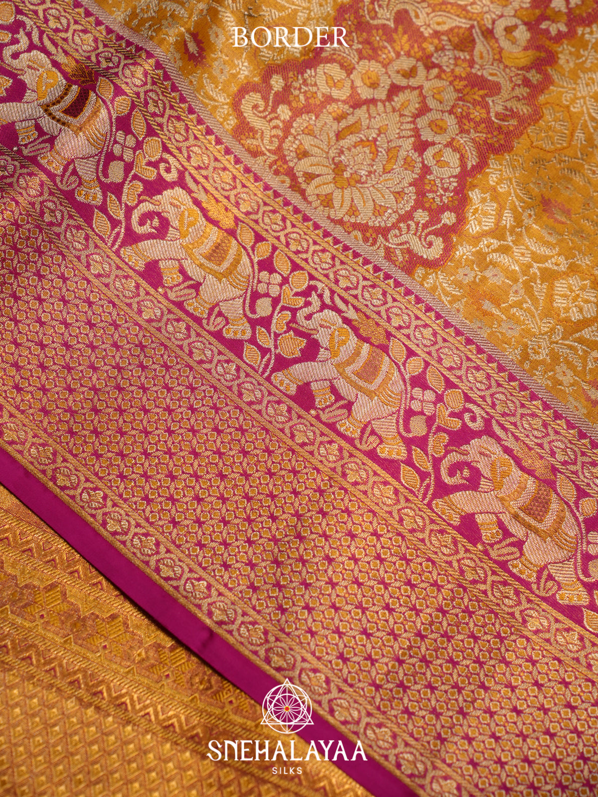 Golden Yellow Kanjivaram Silk Saree