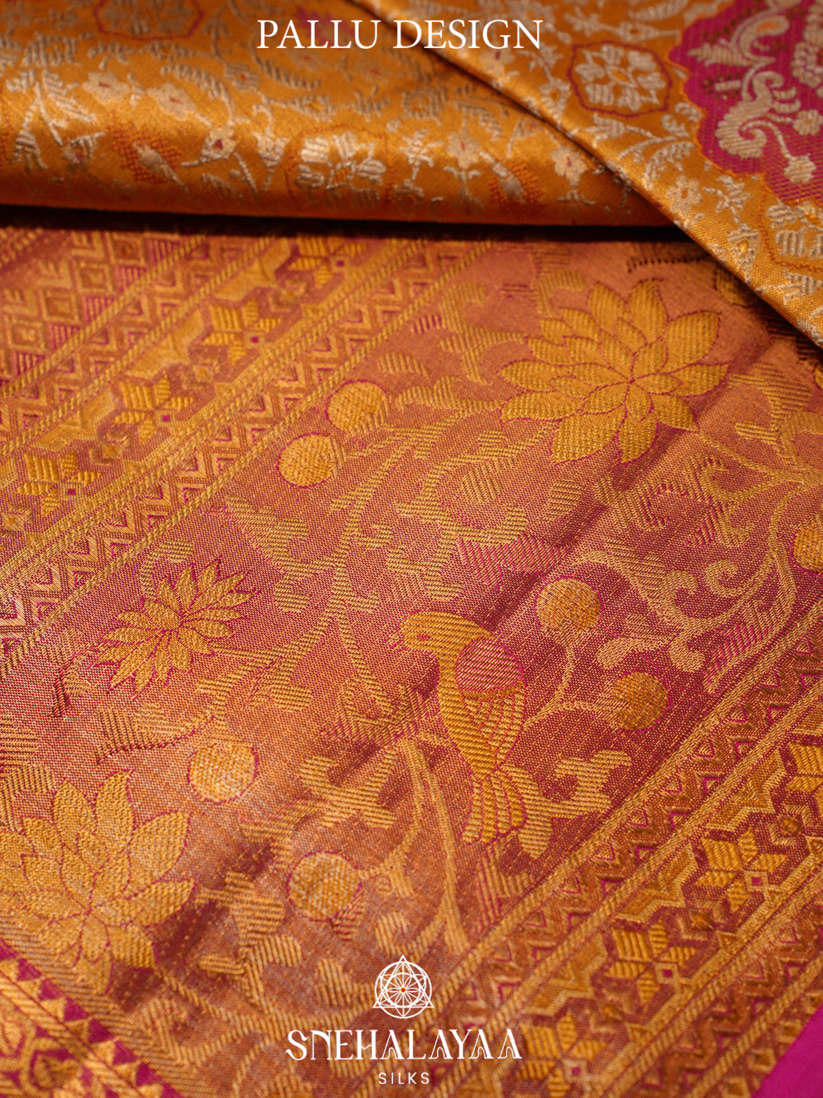 Golden Yellow Kanjivaram Silk Saree