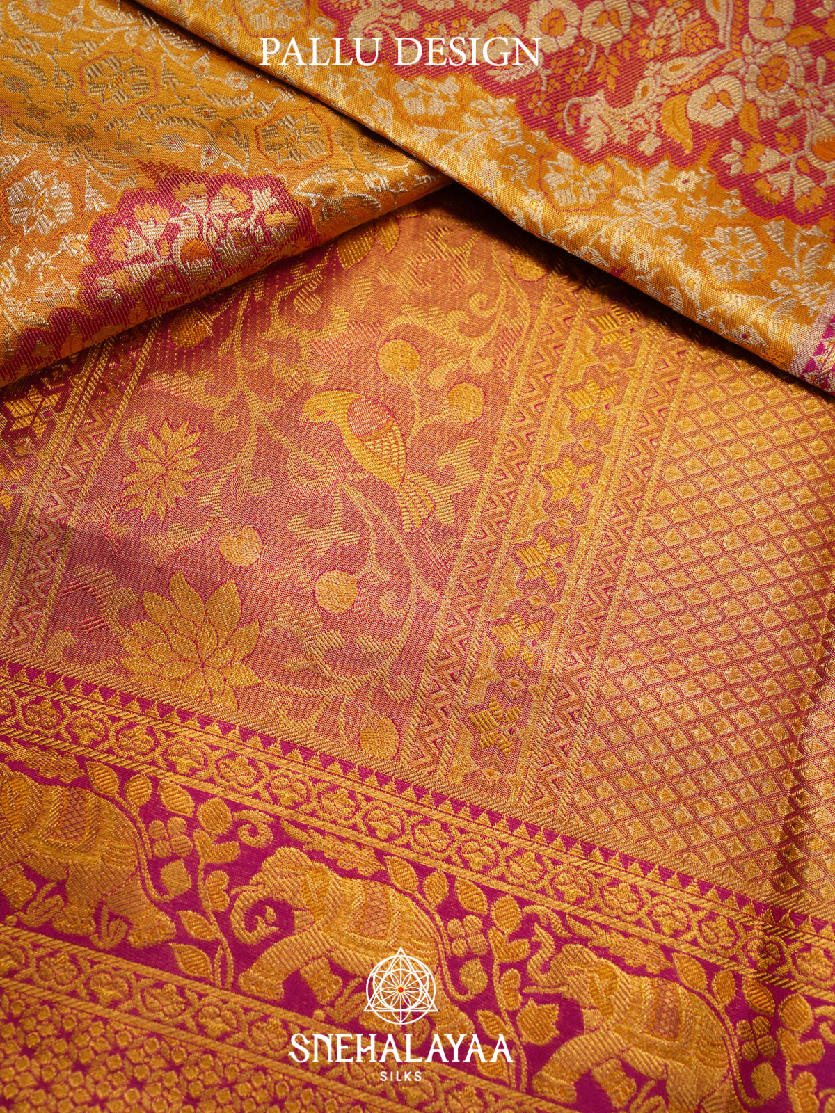 Golden Yellow Kanjivaram Silk Saree