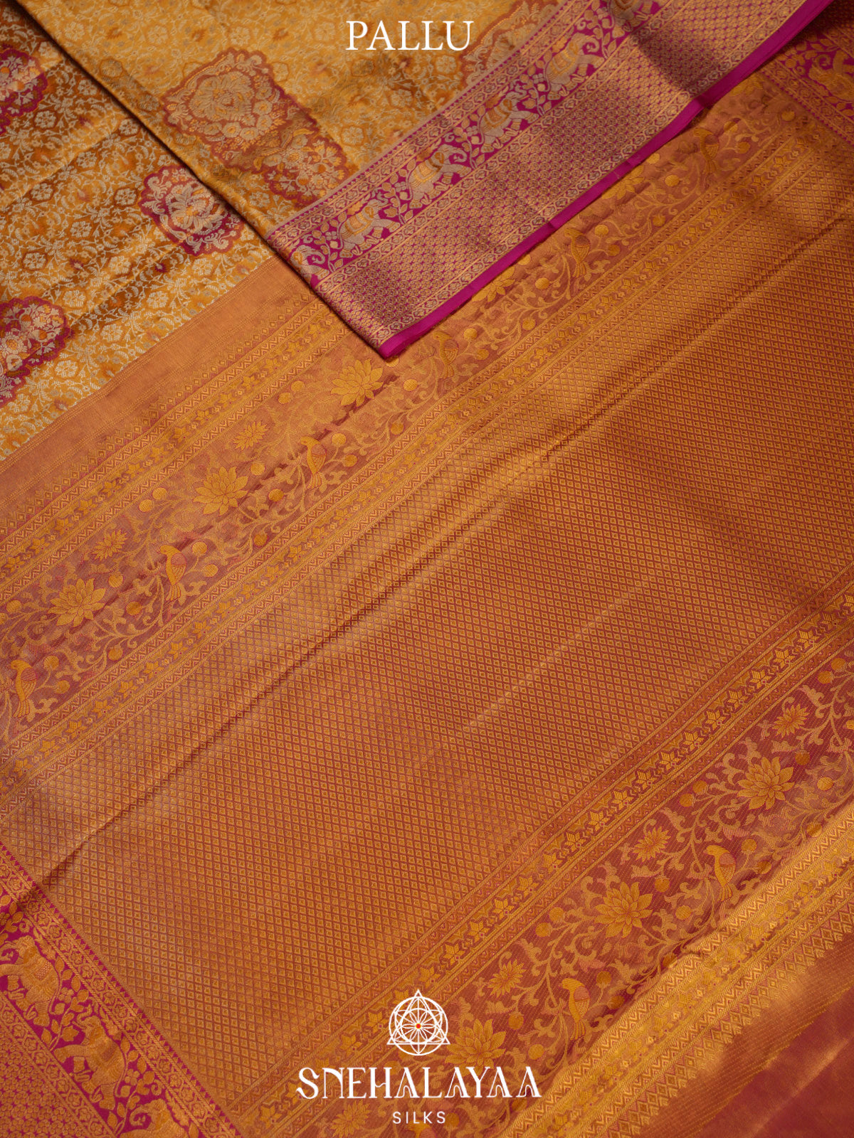 Golden Yellow Kanjivaram Silk Saree