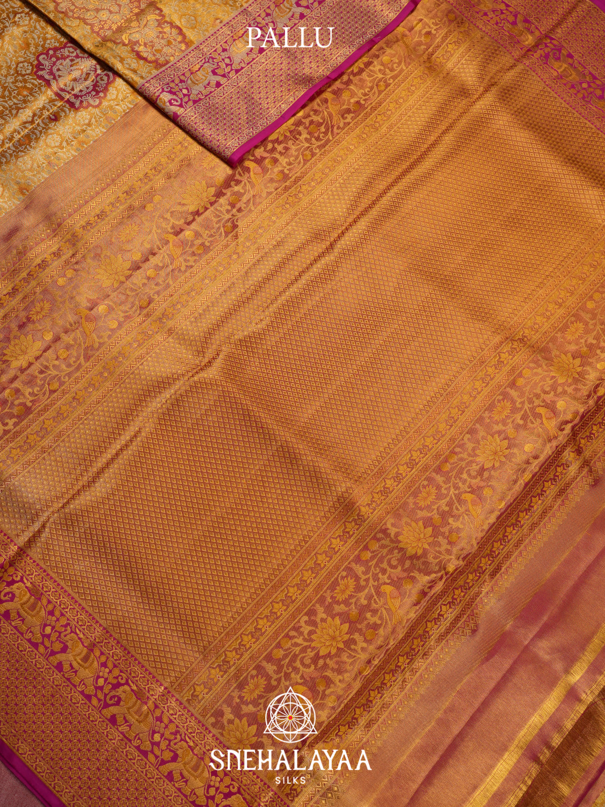 Golden Yellow Kanjivaram Silk Saree