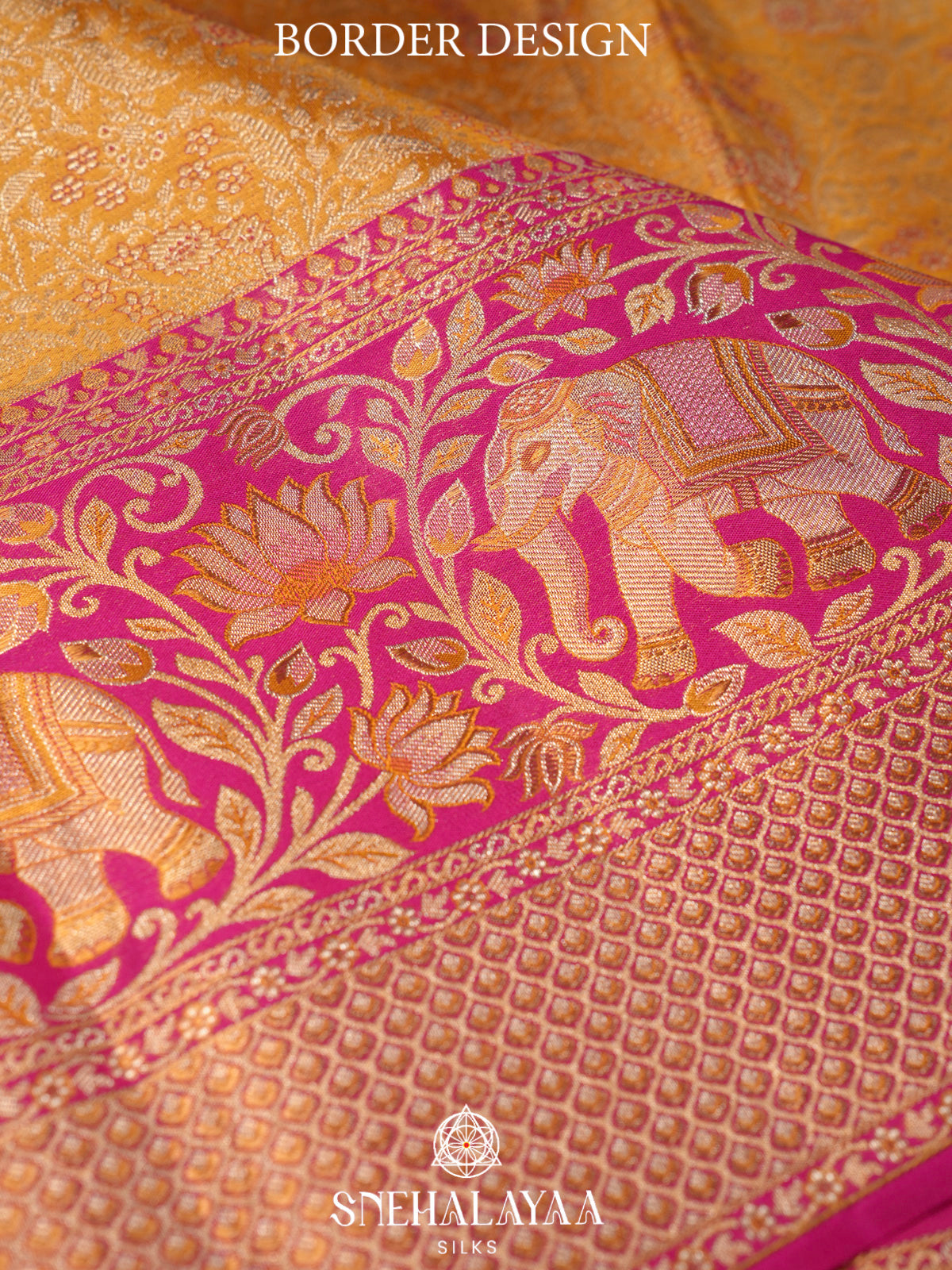 Golden Yellow Kanjivaram Silk Saree