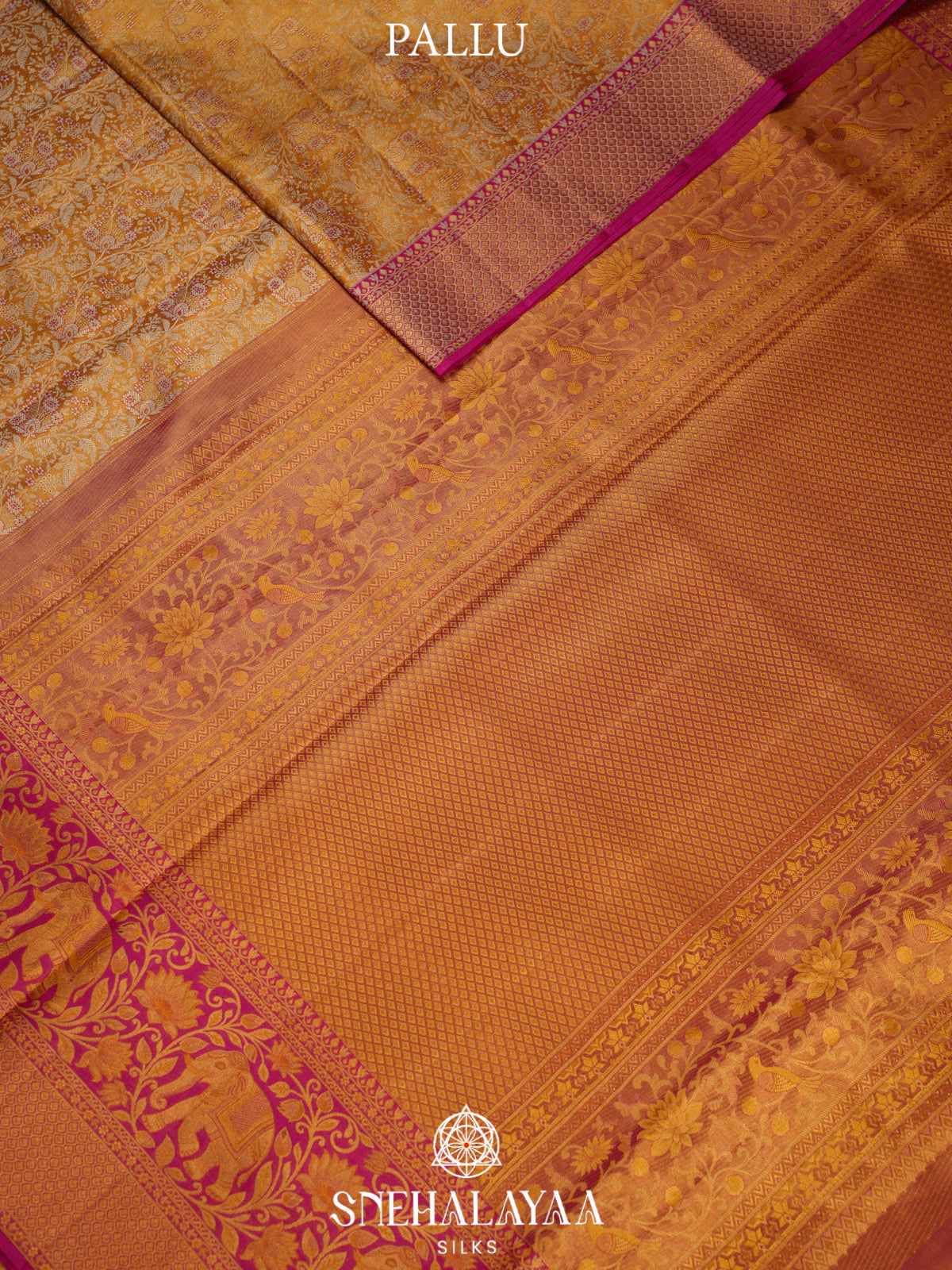 Golden Yellow Kanjivaram Silk Saree
