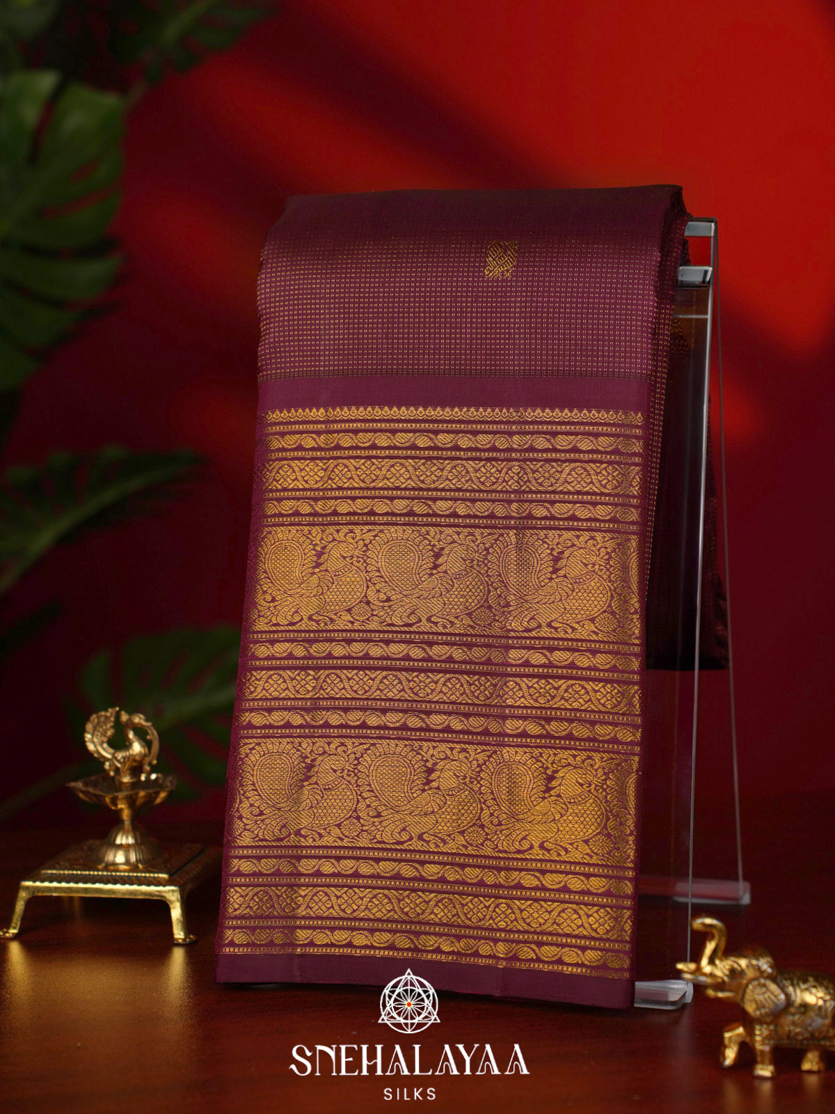 Coffee Brown Kanjivaram Silk Saree