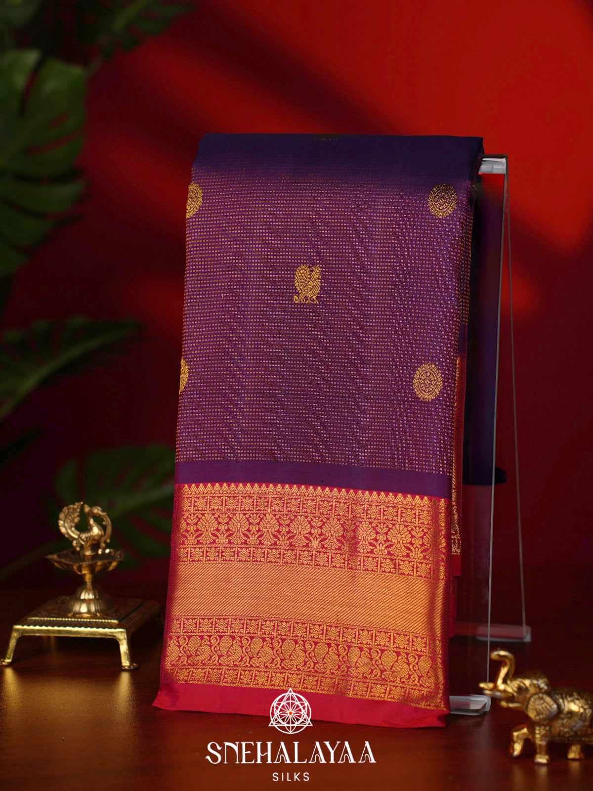 Purple Kanjivaram Silk Saree