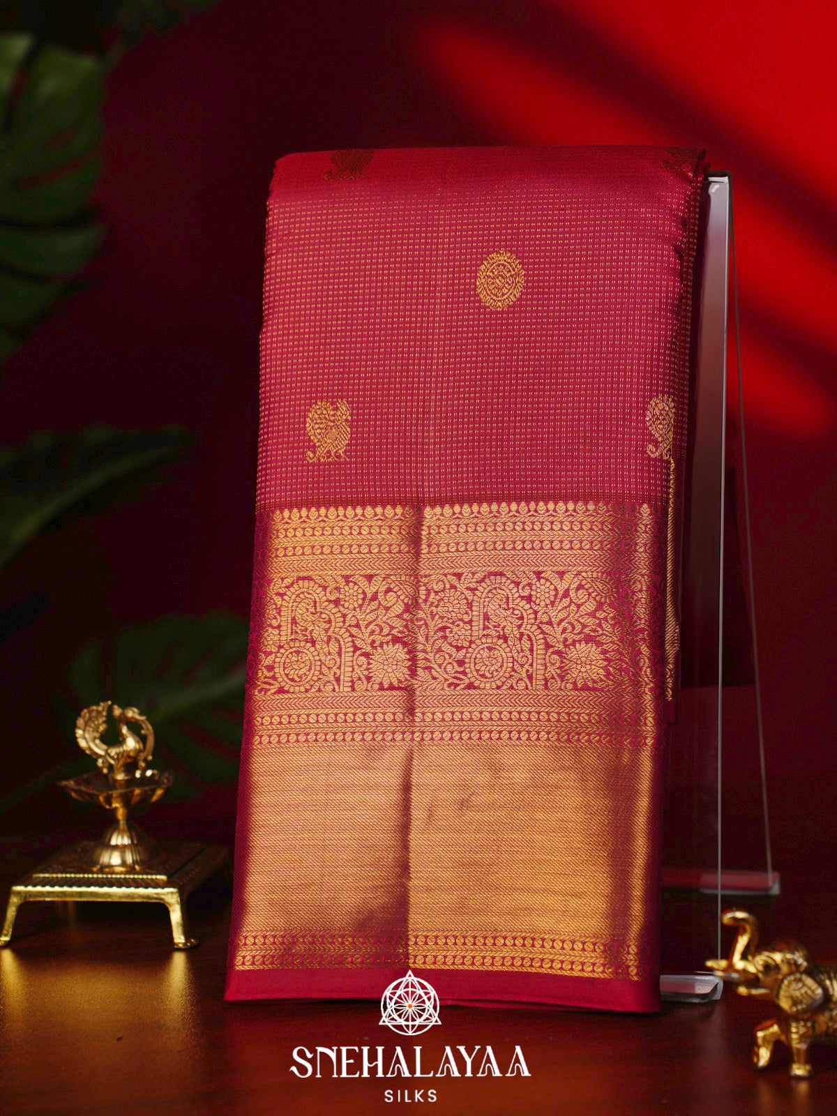 Maroon Kanjivaram Silk Saree