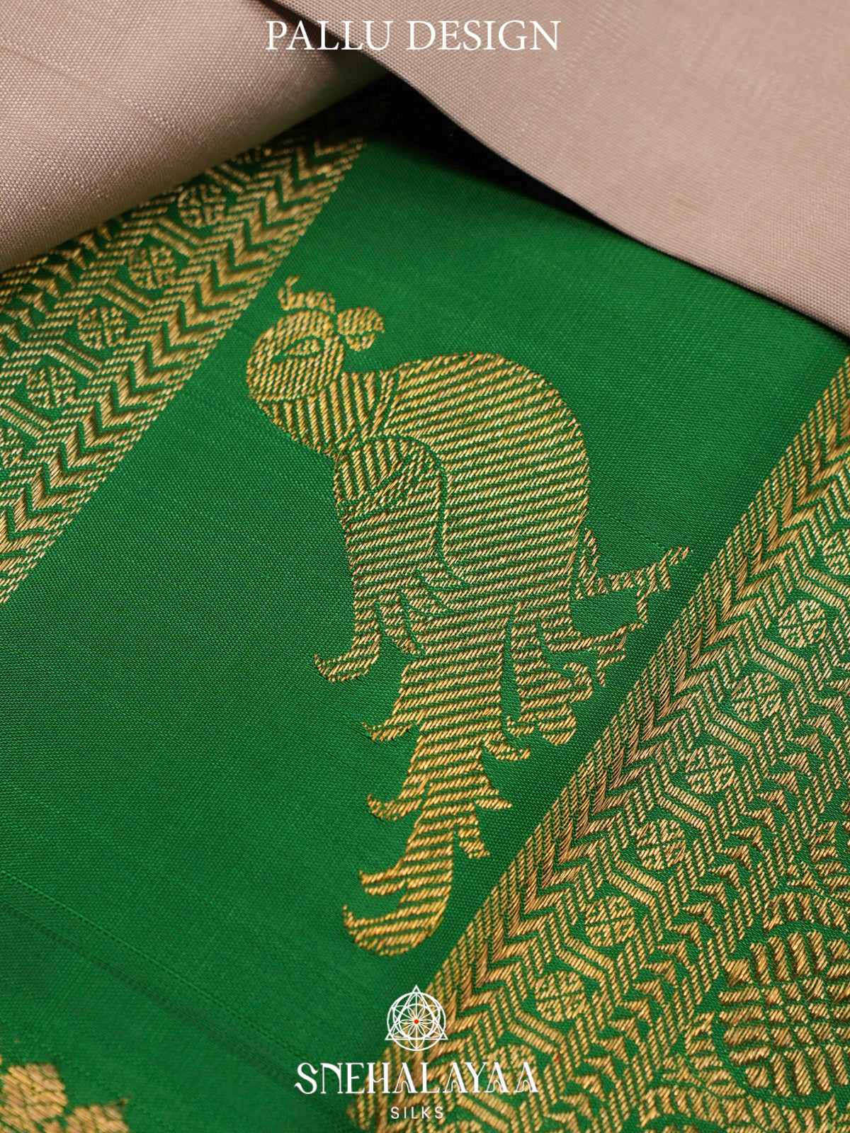 Beige Kanjivaram Silk Saree