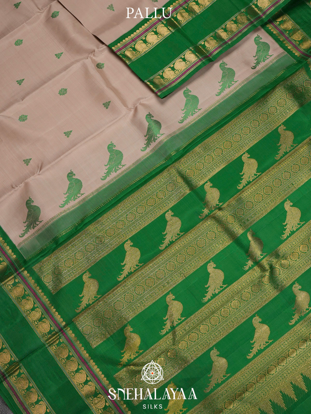 Beige Kanjivaram Silk Saree