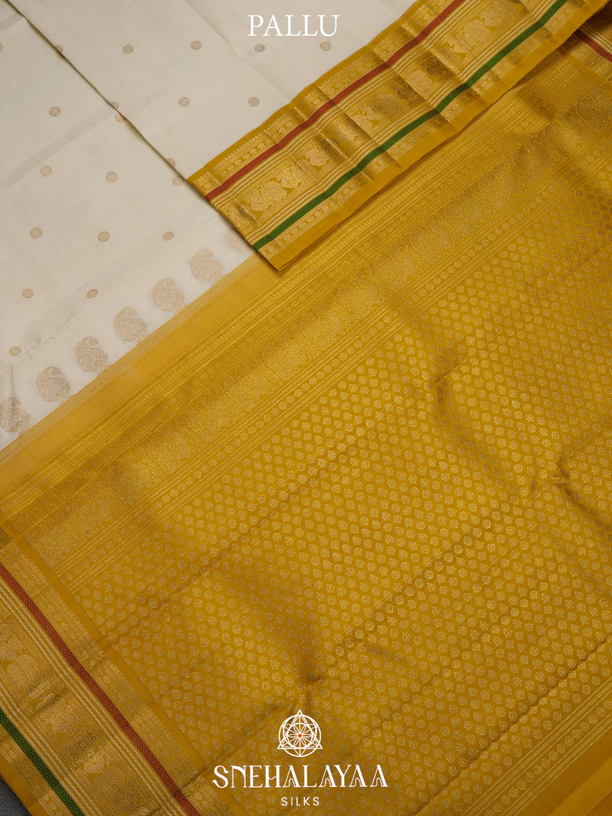 Cream Kanjivaram Silk Saree