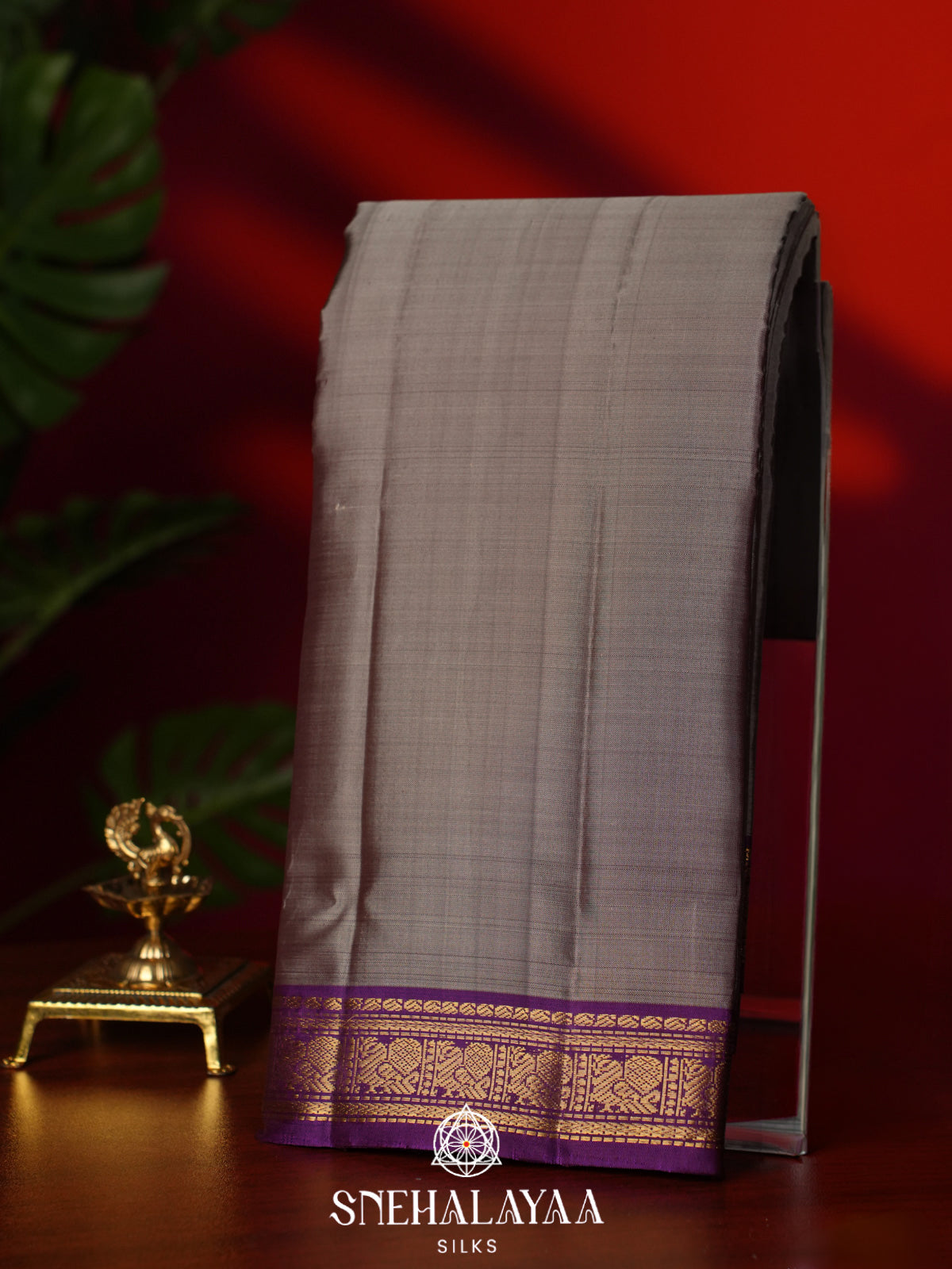 Grey Kanjivaram Silk Saree