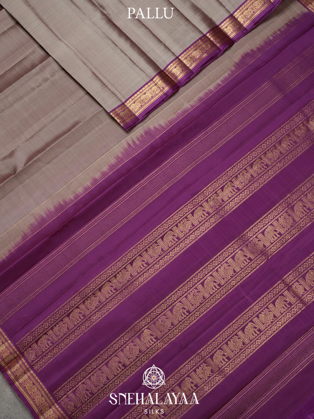 Grey Kanjivaram Silk Saree