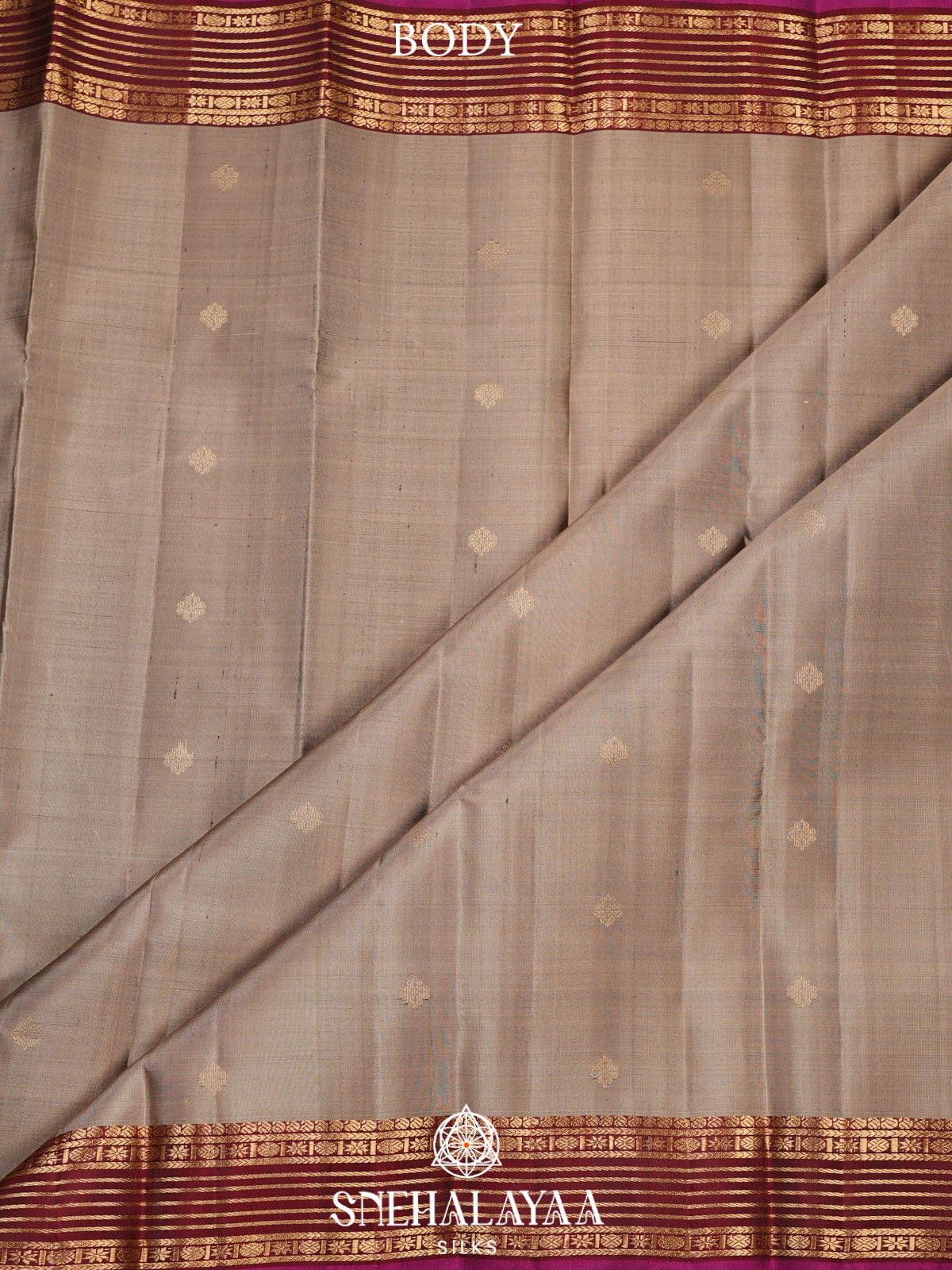 Beige Kanjivaram Silk Saree