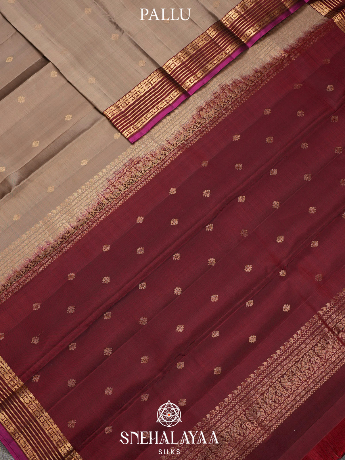 Beige Kanjivaram Silk Saree