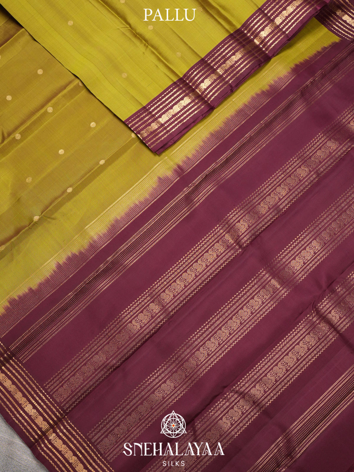 Olive Green Kanjivaram Silk Saree
