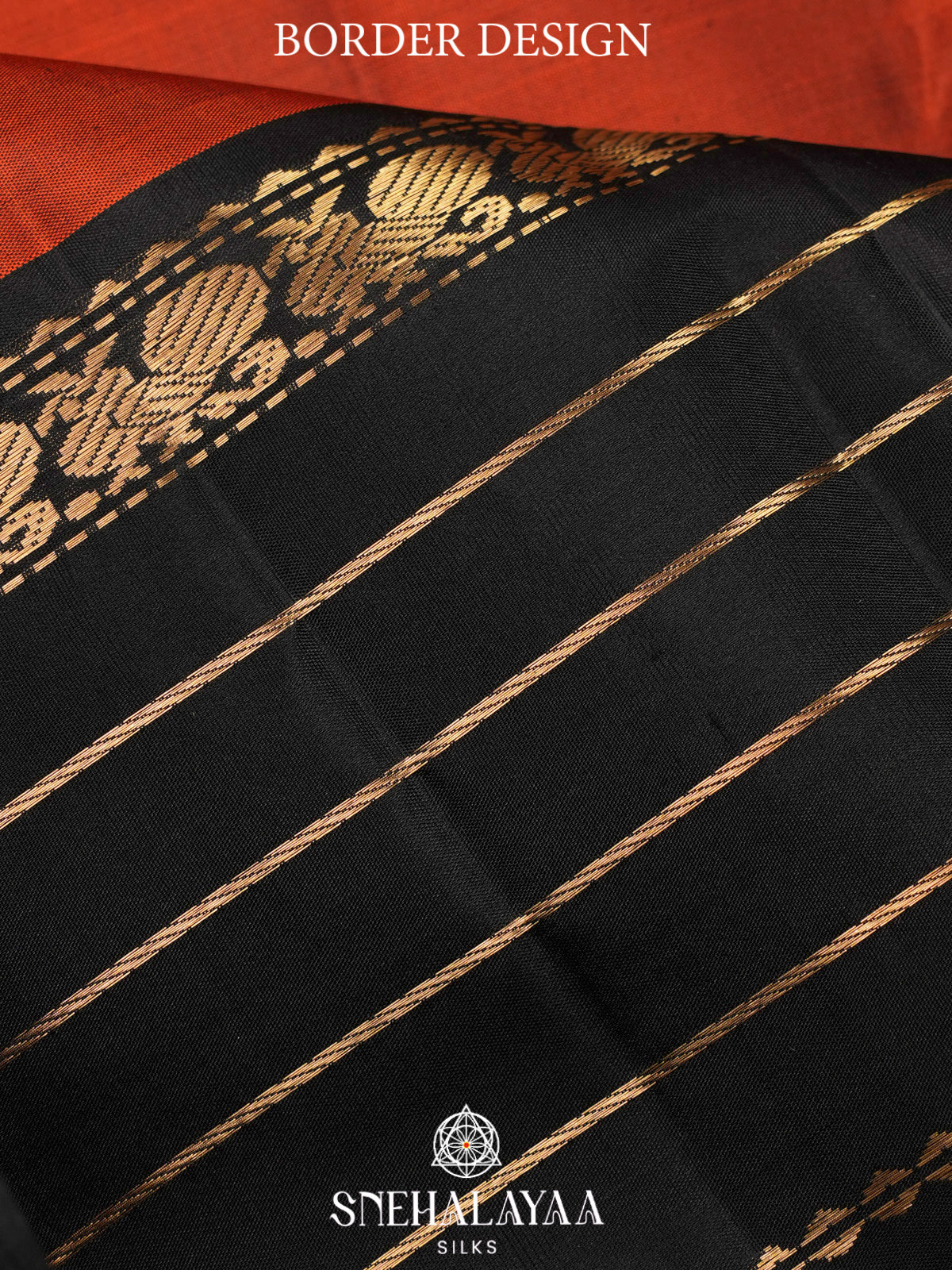 Rust Orange Kanjivaram Silk Saree