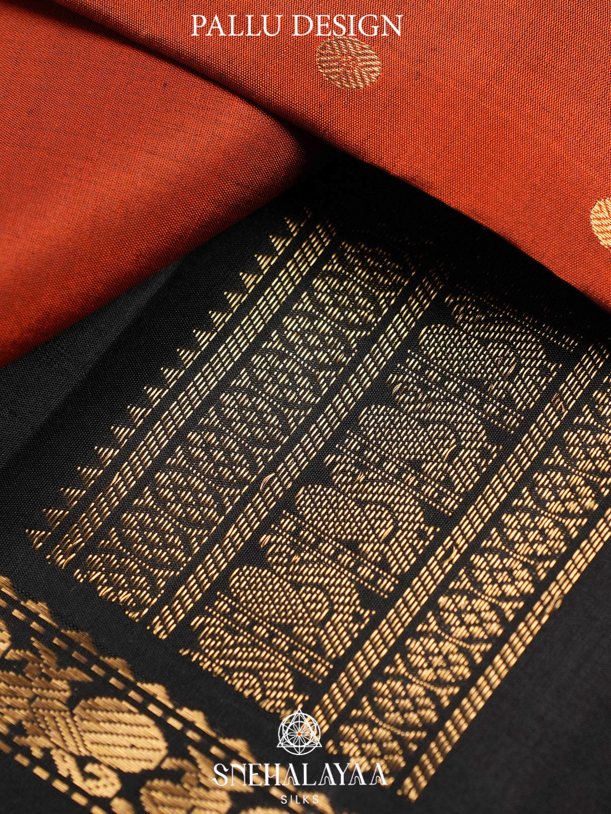 Rust Orange Kanjivaram Silk Saree