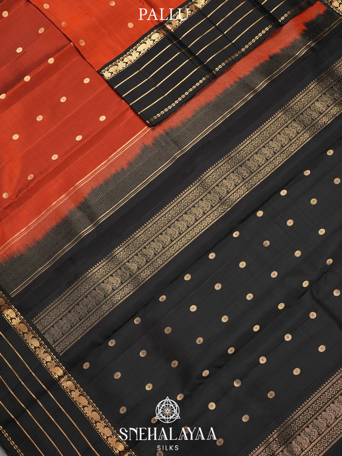Rust Orange Kanjivaram Silk Saree
