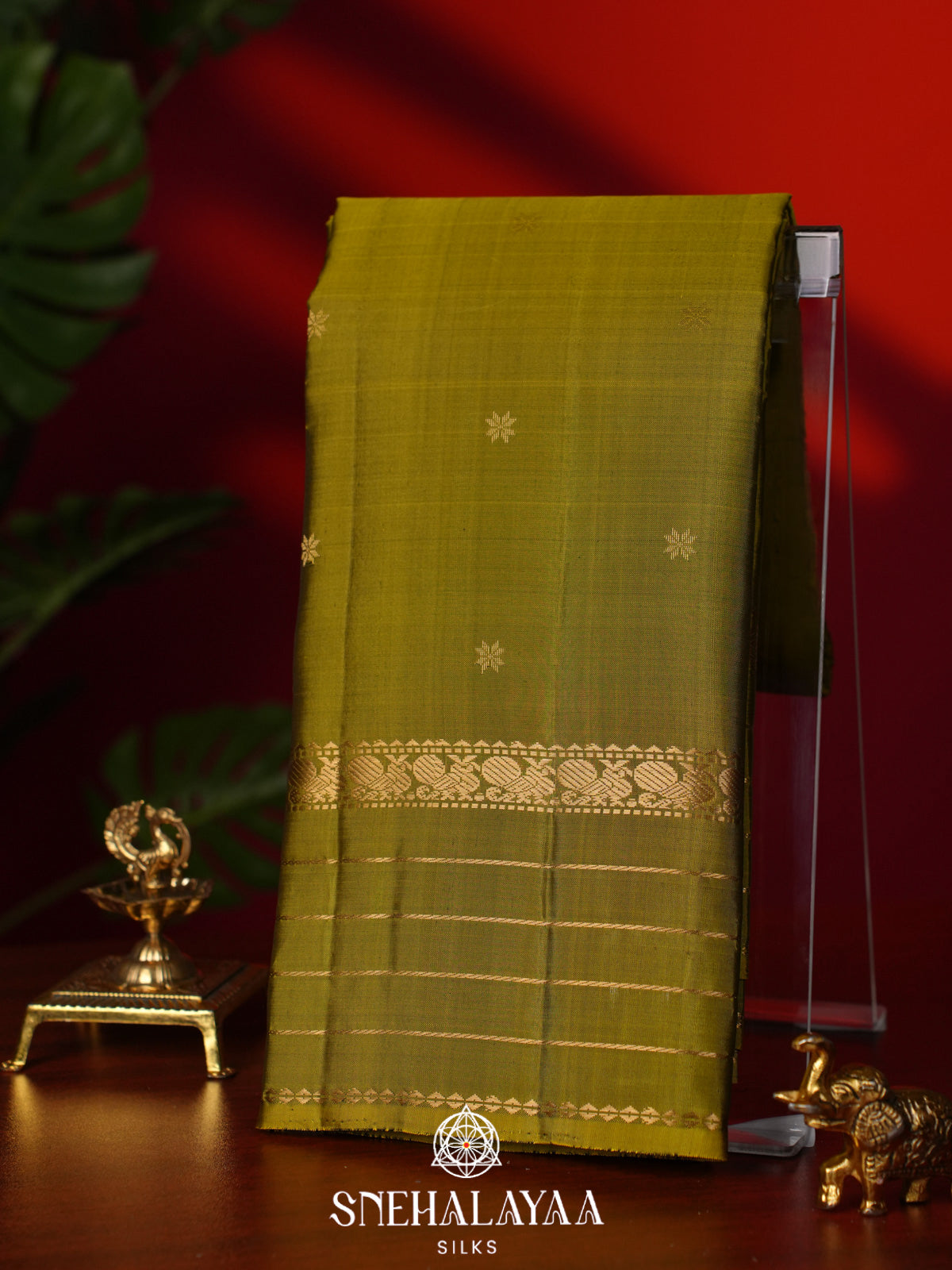 Mehandi Green Kanjivaram Silk Saree