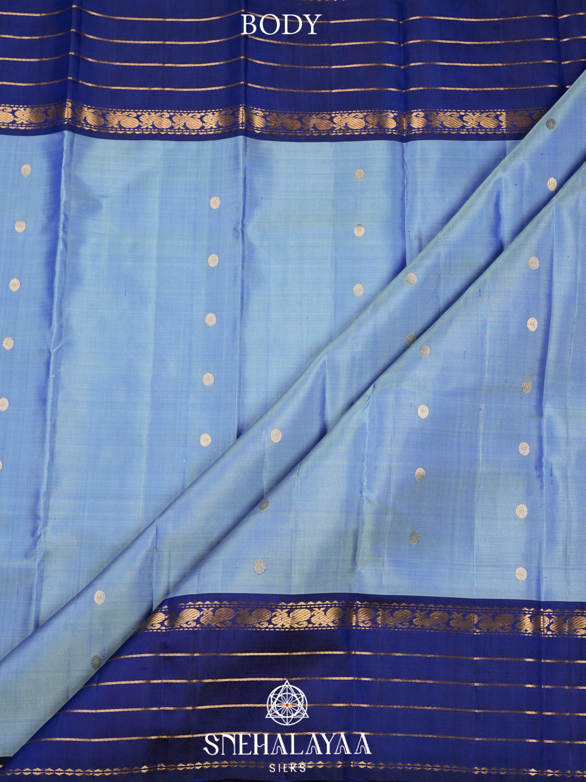 Aqua Blue Kanjivaram Silk Saree