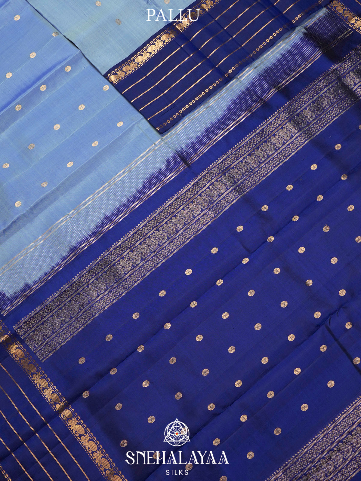 Aqua Blue Kanjivaram Silk Saree