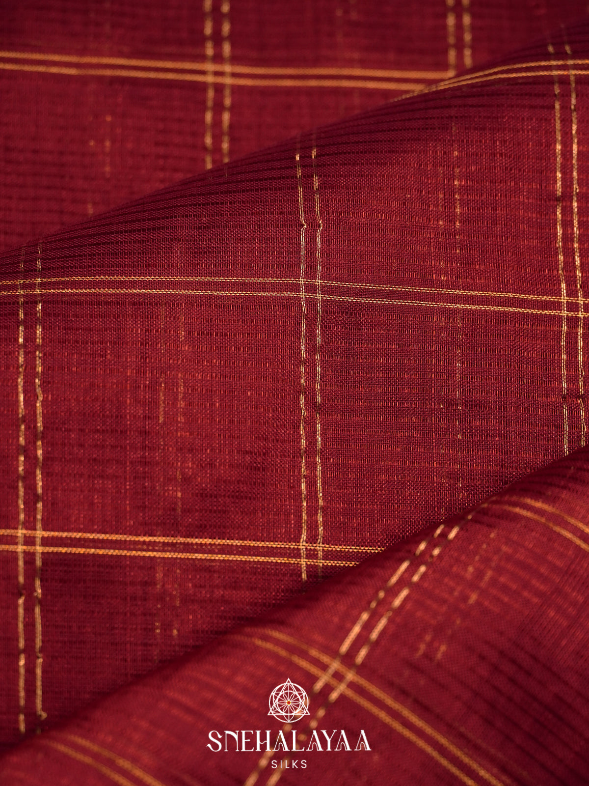 Maroon Mangalagiri Silk Cotton Saree
